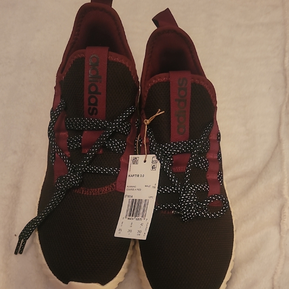 Adidas Black and Maroon Sneakers